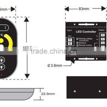 Hot Sale 18A 433mhz Touching Remote LED CCT Controller photo-4