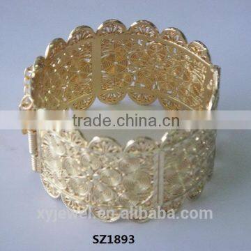 2014 Spring fashion jewelry chunky gold and silver women bracelet