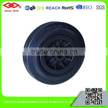 150mm-200mm Black Rubber Casters With Plastic Center
