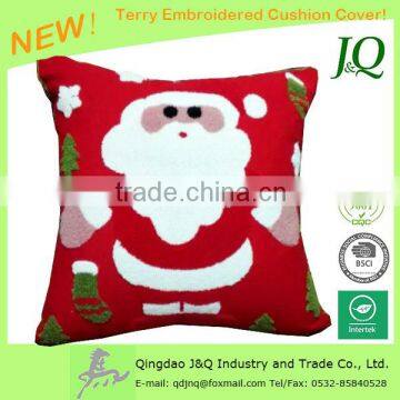 Christmas Santa Cushion Cover Terry Embroidered