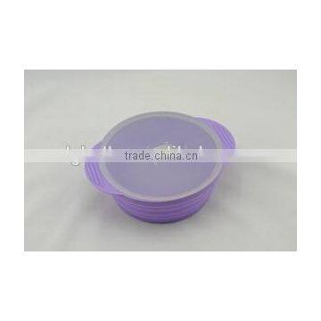 Fashion Design FDA&LFGB Approved Silicone Bowl with Transparent Lid