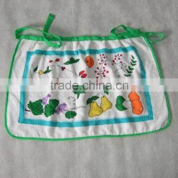 green border terry cotton towel pigment printing waist apron