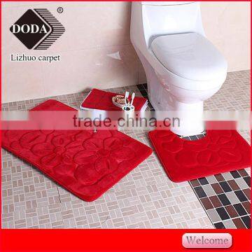microfiber flannel embossed non slip pvc backing contour bath rug