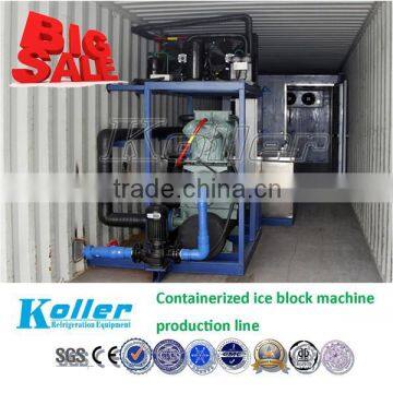 factory unnecessary movable containerized ice block machine with cold room and crane system