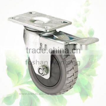 Red PVC Hardware Wheel 100mm Top Plate Swivel Industrial Casters photo-4