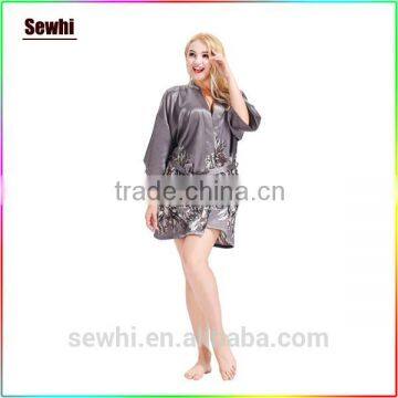 Weddings Bridesmaid Robe Printed Satin Robe photo-2