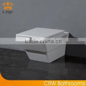 CRW HB3561 Ceramic One Piece Square Wall Hung Toilet