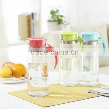 1.5L Glass Drinking Water Jug With Lid and handle