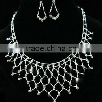 Stylish Crystal Rhinestone Necklace Earrings Set CS1121