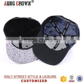 Korean Style Floral Digital Print Snapback Caps photo-5