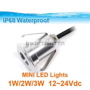 Waterproof Mini Spotlight LED Floor Light 1W 2W 3W 12-24VDC