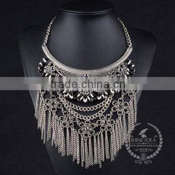 high quality vintage rhinestone chunky statement necklace tin alloy fashion women pendant necklace 6390159