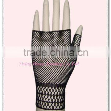 fingerless black women fishnet gloves