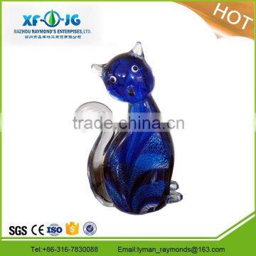 Murano glass blue cat for home decoration