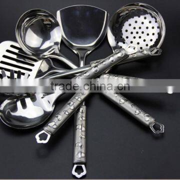 Modern Stainless Steel Kitchen Utensils Set/ Cook Hot Sell Stainless Love Handle Kitchen Ware 7pcs Kitchenware Set S01 photo-4