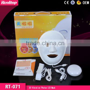 Wholesale Beauty Supply!!!3D Vibration Photon LED Facial Improve fine lines Mask/Magic Skin Rejuvenation Led Masks/Led Pdt Bio-light Therapy Skin care