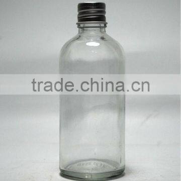 100ml boston round glass bottle with aluminum cap