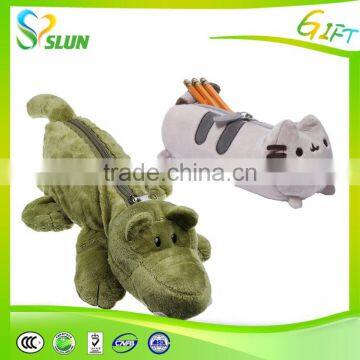 Soft plush toys animal duck pencil holder bag for kids