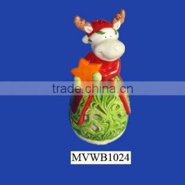 Decorative ceramic christmas ornaments moose