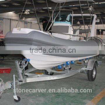 Rilaxy Factory Directly 5.2m 17ft Dual Layer Fiberglass Hull Rigid Inflatable Boat RIB520A photo-2