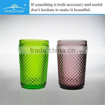 personalized home decoration drinking tumbler glass colored glass tumblers