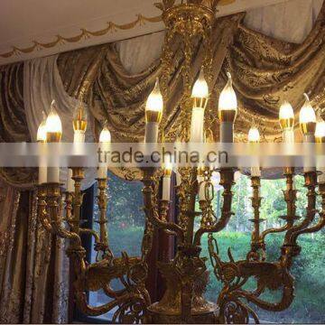 Very Elegant and Romantice Coffee Color Drapery Living Room Bay Window Blackout Curtain and White Sheer Curtain Set photo-6