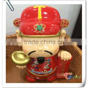 Hot Sale Chinese resin god of wealth figurine craft