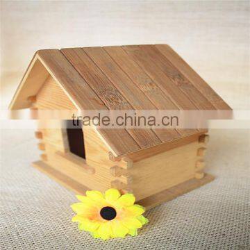 Cheap Wood Cutting Toys Wood Toy Indoor Bird Houses With Fixed Round Wooden Window photo-3