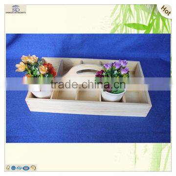 High Quality Eco-friendly Cuboid Shape Waterproof Pine Wooden Tray photo-3