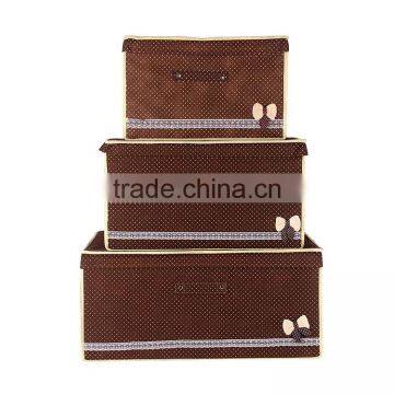 N494 Household Non Woven Box Foldable Bowknot Polka Dot Storage Box photo-4