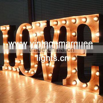 illuminated metal letters for wedding