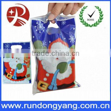 custom promotional mini plastic die cut christmas gift bag