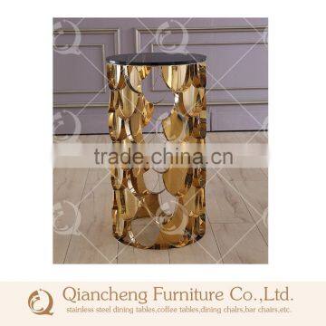 Golden Color Metal Flower Stand Pergola With Marble Top photo-4