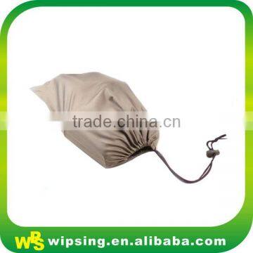 Solid color heavy duty polyester drawstring bag with plastic toggle