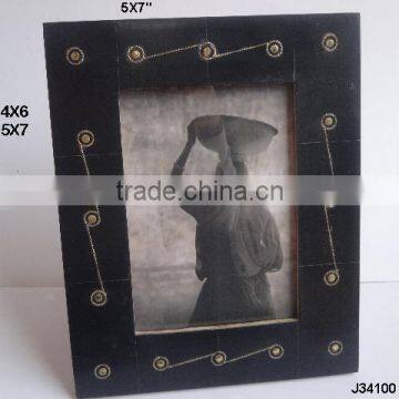 Wooden Photo Frame With Brass Inlay Repeat Patterns photo-1