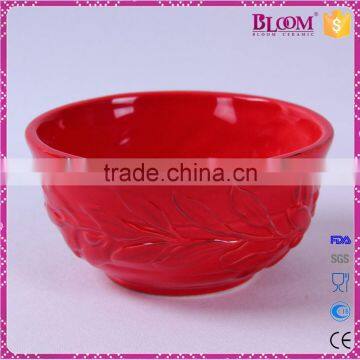 Ceramic Red Glazed Wedding Gift Decorative Bowls photo-3