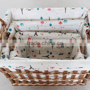Home Storage Nested Wicker Knitting Baskets With 2 Side Handles photo-3