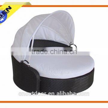 Outdoor High Quality Rattan Wicker Round Daybed With Canopy photo-5