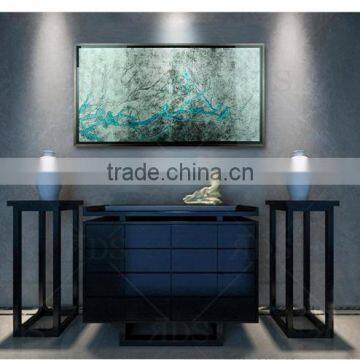 Framed Handmade Carve Pattens With Silver Leaf MDF Modern Glass Wall Art Decor photo-3