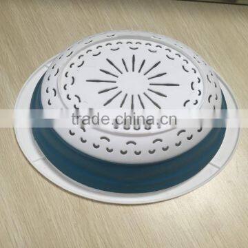 Hot Sale Oval Plastic TPR Folding Basket Collapsible Vegetable Colander photo-3