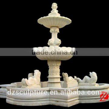 white outdoor large stone water fountain