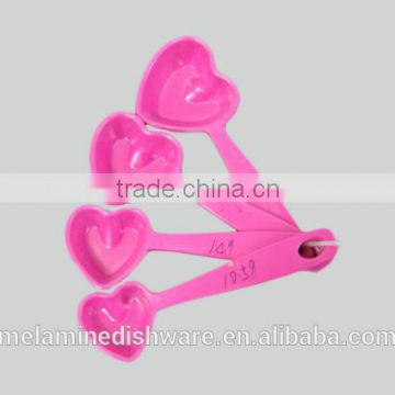 Melamine heart shape pink color measuring spoon