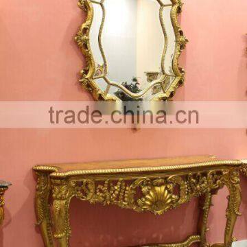 Antique Reproduction Italian Design Gold Leaf Veneer Top Hotel Side Table photo-2