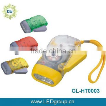 simple dynamo hand crank led flashlight