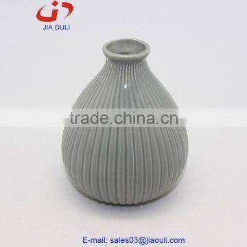 2016 hot sale home decoration small grey ceramic flower vase