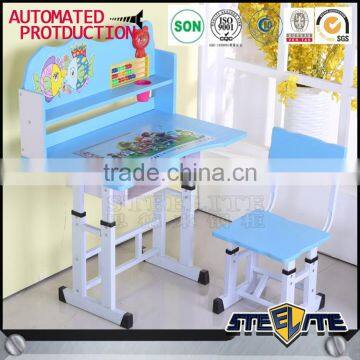 Cheap Kids Study Table Design School Student Desk Chair photo-4