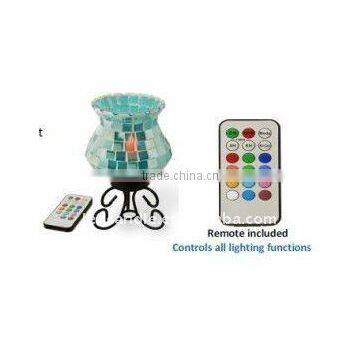 Mosaic Glass Light With Metal Stand