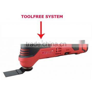 cordless electric renovator tools, tool free system for accessory change