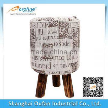 Oufan Fabric Covered Portable Lightweight Wooden Stool