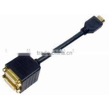 HDMI Plug To HDMI Jack And DVI (24+1) Jack Cable